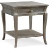 Leick Home 11407 Empiria One Drawer Side Table, Walnut and Foundry Bronze(Grey)