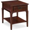 Leick Home 11407 Empiria One Drawer Side Table, Walnut and Foundry Bronze(Heartwood Cherry)