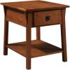 Leick Home 11407 Empiria One Drawer Side Table, Walnut and Foundry Bronze(Russet)