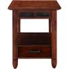 Leick Home 11407 Empiria One Drawer Side Table, Walnut and Foundry Bronze(Rustic Oak)