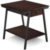 Leick Home 11407 Empiria One Drawer Side Table, Walnut and Foundry Bronze(Walnut)