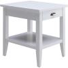 Leick Home 11407 Empiria One Drawer Side Table, Walnut and Foundry Bronze(White)