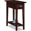 Leick Home 15-In Wide End Table, Solid Wood Construction, One Drawer, One Lower Shelf, Narrow Width, Easy-Assembly, Chocolate Oak, 15.0 In. W x 24.0 In. D x 24.0 In. H, 10071-CH(Chocolate Oak)