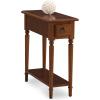 Leick Home 15-In Wide End Table, Solid Wood Construction, One Drawer, One Lower Shelf, Narrow Width, Easy-Assembly, Chocolate Oak, 15.0 In. W x 24.0 In. D x 24.0 In. H, 10071-CH(Pecan)