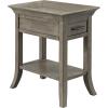 Leick Home 15-In Wide End Table, Solid Wood Construction, One Drawer, One Lower Shelf, Narrow Width, Easy-Assembly, Chocolate Oak, 15.0 In. W x 24.0 In. D x 24.0 In. H, 10071-CH(Chocolate Cherry)