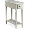 Leick Home 15-In Wide End Table, Solid Wood Construction, One Drawer, One Lower Shelf, Narrow Width, Easy-Assembly, Chocolate Oak, 15.0 In. W x 24.0 In. D x 24.0 In. H, 10071-CH(Greige)