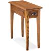 Leick Home 15-In Wide End Table, Solid Wood Construction, One Drawer, One Lower Shelf, Narrow Width, Easy-Assembly, Chocolate Oak, 15.0 In. W x 24.0 In. D x 24.0 In. H, 10071-CH(Candleglow)