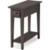 Leick Home 15-In Wide End Table, Solid Wood Construction, One Drawer, One Lower Shelf, Narrow Width, Easy-Assembly, Chocolate Oak, 15.0 In. W x 24.0 In. D x 24.0 In. H, 10071-CH(Smoke Gray)