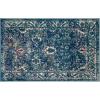 Leick Home 594184 Laraline Runner Vintage Turkish Medallion Collage Faded Fuchsia Living Room Bedroom Area Rug Runner 1’9″ x 5’11″(Blue)