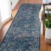 Leick Home 594184 Laraline Runner Vintage Turkish Medallion Collage Faded Fuchsia Living Room Bedroom Area Rug Runner 1’9″ x 5’11″(Turquoise)