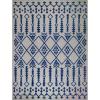 Leick Home 594952 Cusp Gray with Blue Moroccan Pattern Indoor Outdoor Area Rug Rectangle 4’x6′