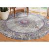 Leick Home 596106 Oryn Vintage Multicolor Medallion Boho Chic Living Room Bedroom Area Rug 5’3″ Round(Fuchsia/Tan)