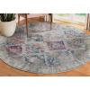 Leick Home 596106 Oryn Vintage Multicolor Medallion Boho Chic Living Room Bedroom Area Rug 5’3″ Round(Gray/Pink)