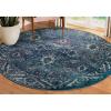 Leick Home 596106 Oryn Vintage Multicolor Medallion Boho Chic Living Room Bedroom Area Rug 5’3″ Round(Turquoise)