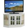Leick Home 82285 Mission Corner TV Stand Made from Solid Wood, One Door and Adjustable Shelf, for 50″ TVs, Mission Oak(Cottage White)