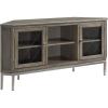 Leick Home 82285 Mission Corner TV Stand Made from Solid Wood, One Door and Adjustable Shelf, for 50″ TVs, Mission Oak(Gray / Pewter)