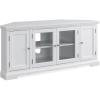 Leick Home 82285 Mission Corner TV Stand Made from Solid Wood, One Door and Adjustable Shelf, for 50″ TVs, Mission Oak(White / Brushed Nickel)