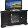 Leick Home 83385 Three Door Corner TV Stand with Cabinet Storage For 50″ TV’s, Black(Black)
