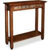 Leick Home Boa Console Table, Solid Wood, Bottom Display Shelf, Narrow Depth, Easy-Assembly, For Living Room/Hallway, Chocolate Cherry, 38.0 in. W x 14.0 in. D x 30.0 in. H, 10332(Rustic Oak)