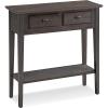 Leick Home Boa Console Table, Solid Wood, Bottom Display Shelf, Narrow Depth, Easy-Assembly, For Living Room/Hallway, Chocolate Cherry, 38.0 in. W x 14.0 in. D x 30.0 in. H, 10332(Smoke Gray / Matte Black)