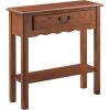 Leick Home Boa Console Table, Solid Wood, Bottom Display Shelf, Narrow Depth, Easy-Assembly, For Living Room/Hallway, Chocolate Cherry, 38.0 in. W x 14.0 in. D x 30.0 in. H, 10332(Medium Oak)