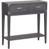 Leick Home Boa Console Table, Solid Wood, Bottom Display Shelf, Narrow Depth, Easy-Assembly, For Living Room/Hallway, Chocolate Cherry, 38.0 in. W x 14.0 in. D x 30.0 in. H, 10332(Anthracite)