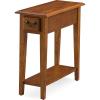 Leick Home Haven Ridge End Table, Solid Wood, 1 Storage Drawer, Bottom Display Shelf, Narrow, Easy-Assembly, Medium Oak, 24.0 in. L x 10.0 in. W x 24.0 in. H, 9017-MED(Medium Oak / Black)