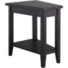 Leick Home Laurent End Table, Solid Wood, Wedge Shape, with Shelf, for Living Room and Small Spaces, Gray, 10502-GR(Black)