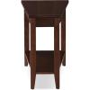 Leick Home Laurent End Table, Solid Wood, Wedge Shape, with Shelf, for Living Room and Small Spaces, Gray, 10502-GR(Chocolate Cherry)