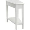 Leick Home Laurent End Table, Solid Wood, Wedge Shape, with Shelf, for Living Room and Small Spaces, Gray, 10502-GR(Farm House White)