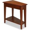Leick Home Laurent End Table, Solid Wood, Wedge Shape, with Shelf, for Living Room and Small Spaces, Gray, 10502-GR(Medium Oak)