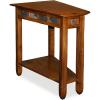 Leick Home Laurent End Table, Solid Wood, Wedge Shape, with Shelf, for Living Room and Small Spaces, Gray, 10502-GR(Rustic Oak)
