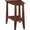 Leick Home Laurent End Table, Solid Wood, Wedge Shape, with Shelf, for Living Room and Small Spaces, Gray, 10502-GR(Sienna)