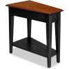 Leick Home Laurent End Table, Solid Wood, Wedge Shape, with Shelf, for Living Room and Small Spaces, Gray, 10502-GR(Slate)