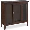 Leick Home Mission Hall Console Table, Solid Wood, 2-Door Storage with 1 Interior Shelf, Slim Profile, Easy Assembly, Russet Brown, 30 in L x 11 in D x 30 in H, Small Entryway Cabinet, 10001-RS(Chocolate Oak)