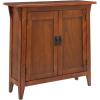 Leick Home Mission Hall Console Table, Solid Wood, 2-Door Storage with 1 Interior Shelf, Slim Profile, Easy Assembly, Russet Brown, 30 in L x 11 in D x 30 in H, Small Entryway Cabinet, 10001-RS(Russet)