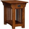 Leick Home Stratus Chairside End Table, Solid Wood, with Shelf, for Living Rooms and Small Spaces, Smoke Gray, 22005-GR(Medium Oak / Blackened)