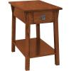 Leick Home Stratus Chairside End Table, Solid Wood, with Shelf, for Living Rooms and Small Spaces, Smoke Gray, 22005-GR(Russet / Blackened)