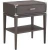 Salem Solid Wood Nightstand with Drawer and Shelf, Medium Oak Brown, Perfect for Bedrooms, Living Rooms, and Small Spaces – Leick Home, 9067-MED(Anthracite)