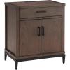 Salem Solid Wood Nightstand with Drawer and Shelf, Medium Oak Brown, Perfect for Bedrooms, Living Rooms, and Small Spaces – Leick Home, 9067-MED(Coffee Bean)