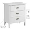 Salem Solid Wood Nightstand with Drawer and Shelf, Medium Oak Brown, Perfect for Bedrooms, Living Rooms, and Small Spaces – Leick Home, 9067-MED(Orchid White)