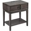 Salem Solid Wood Nightstand with Drawer and Shelf, Medium Oak Brown, Perfect for Bedrooms, Living Rooms, and Small Spaces – Leick Home, 9067-MED(Smoke Gray)