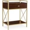 Salem Solid Wood Nightstand with Drawer and Shelf, Medium Oak Brown, Perfect for Bedrooms, Living Rooms, and Small Spaces – Leick Home, 9067-MED(Walnut)