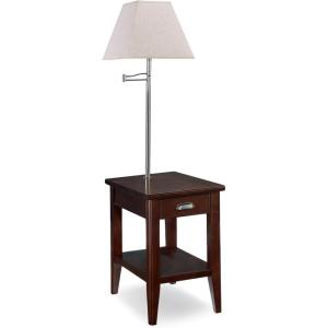 Leick Home 10032-RS Mission Cabinet End Table, Made with Solid Wood, Side Table for Living Room, Bedroom and Printer Stand, Russet Finish(Chocolate Cherry)