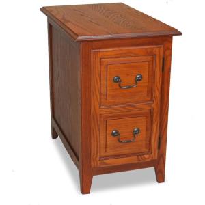Leick Home 10032-RS Mission Cabinet End Table, Made with Solid Wood, Side Table for Living Room, Bedroom and Printer Stand, Russet Finish(Medium Oak)