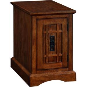 Leick Home 10032-RS Mission Cabinet End Table, Made with Solid Wood, Side Table for Living Room, Bedroom and Printer Stand, Russet Finish(Mission Oak)
