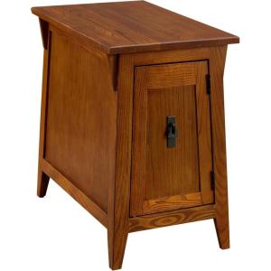 Leick Home 10032-RS Mission Cabinet End Table, Made with Solid Wood, Side Table for Living Room, Bedroom and Printer Stand, Russet Finish(Russet)