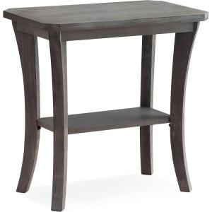 Leick Home 10305-RG Rustic Wire Brushed Driftwood Narrow Side Table with Shelf, Rustic Gray(Rustic Gray)