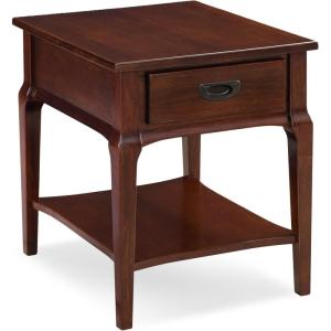 Leick Home 11407 Empiria One Drawer Side Table, Walnut and Foundry Bronze(Heartwood Cherry)