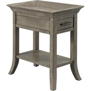 Leick Home 15-In Wide End Table, Solid Wood Construction, One Drawer, One Lower Shelf, Narrow Width, Easy-Assembly, Chocolate Oak, 15.0 In. W x 24.0 In. D x 24.0 In. H, 10071-CH(Chocolate Cherry)